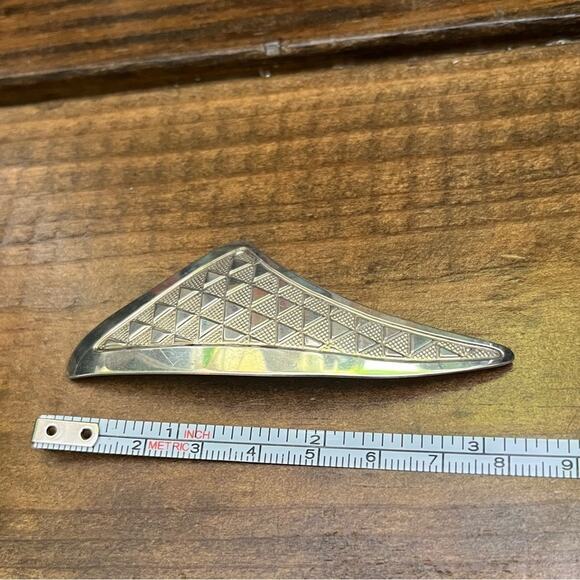 Vintage Large 925 Sterling Silver Geometric Abstract Triangle Brooch Pin - Picture 8 of 8